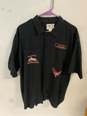 Big Dogs Biker Black Shirt with Embroidered Logo and Big Dog Patch